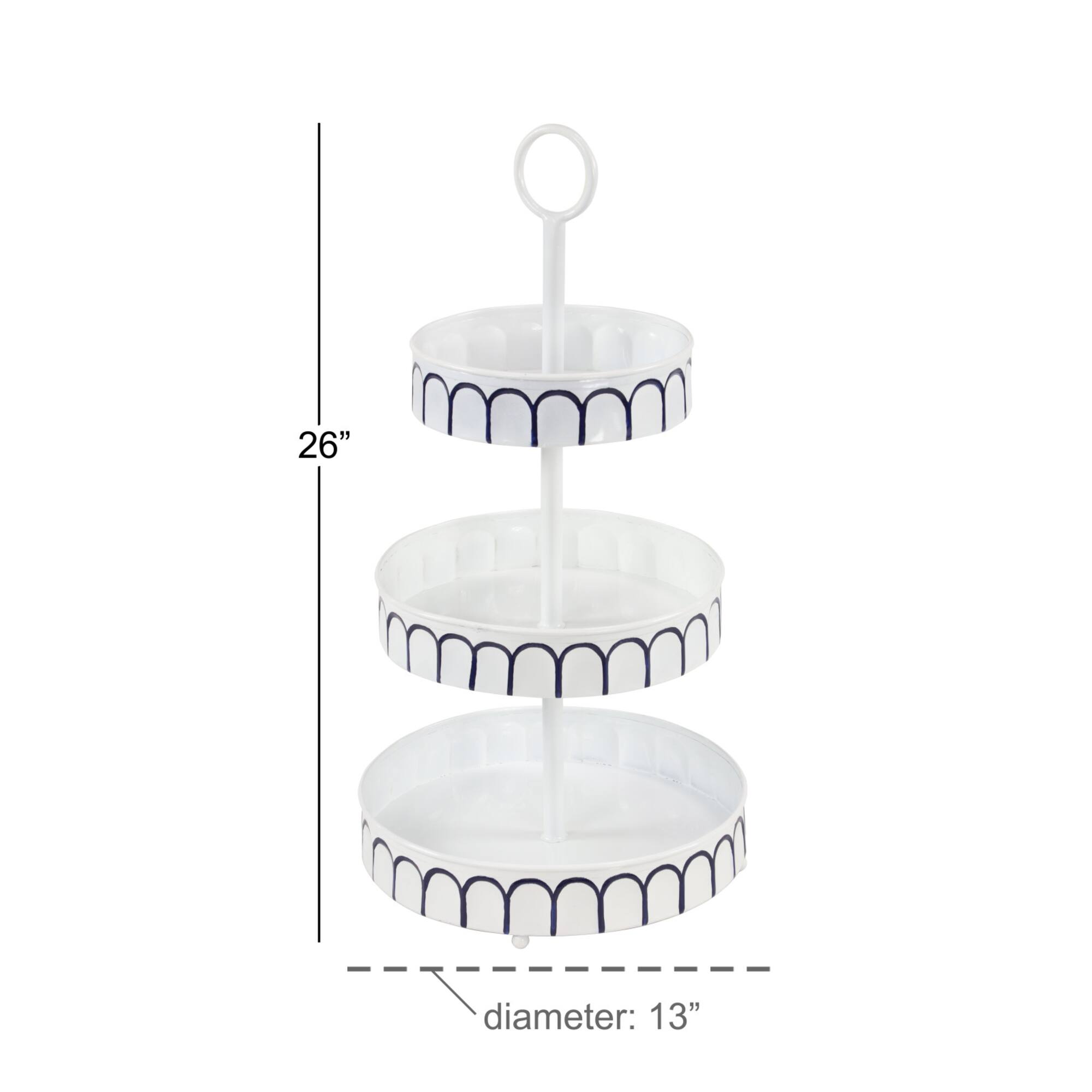 White Iron Farmhouse 3 Tier Tray Cupcake Stand